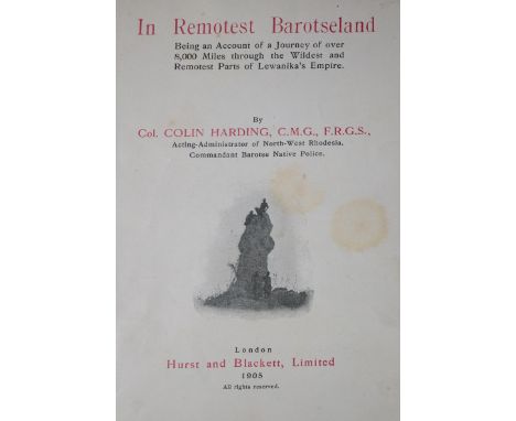 Harding,C.: In remotest Barotseland. Being an account of a journey of over 8.000 miles through the wildest and remotest parts