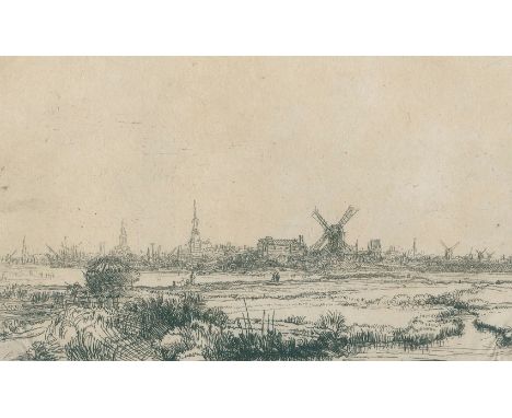 Rembrandt van Rijn, Harmensz: (1606 Leiden - Amsterdam 1669). Die Ansicht von Amsterdam. Radierung aus: A Collection of Origi