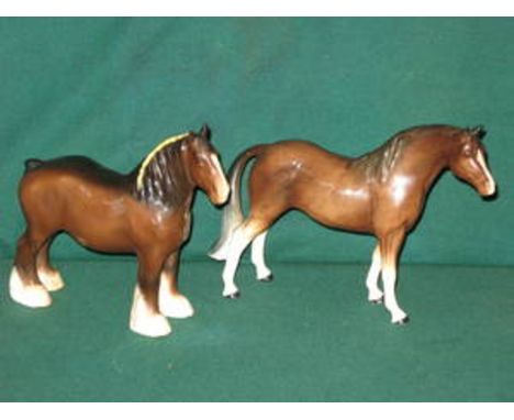 BESWICK GLAZED CERAMIC HORSE AND MELBA WARE GLAZED CERAMIC HORSE 