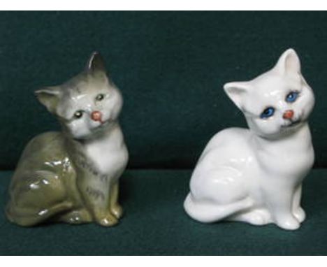 TWO SMALL BESWICK GLAZED CERAMIC CATS 