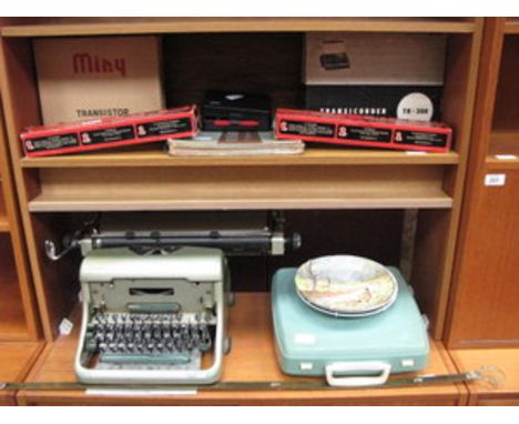 SUNDRY LOT INCLUDING TWO TYPEWRITERS, STRETCH A GRAPH, TRANS RECORDER, RONSON SHAVER, ETC. 