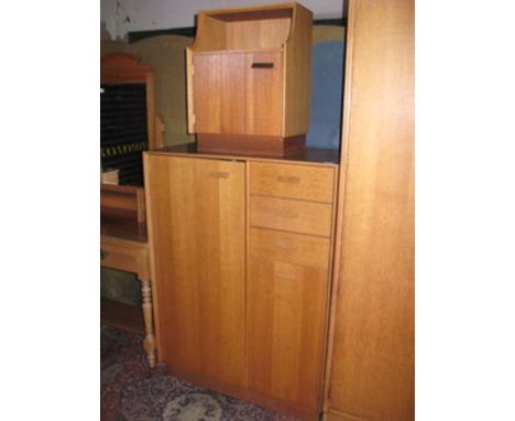 G PLAN LIGHT OAK TALLBOY AND SIMILAR G PLAN BEDSIDE CABINET 