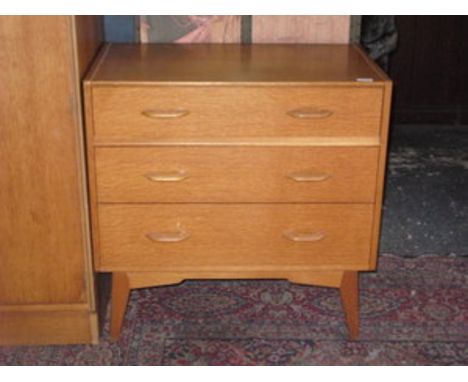 G PLAN LIGHT OAK THREE DRAWER BEDROOM CHEST 