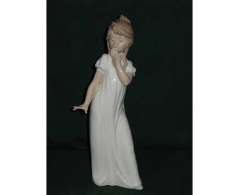 NAO GLAZED CERAMIC FIGURE OF A GIRL, APPROXIMATELY 30cm HIGH 
