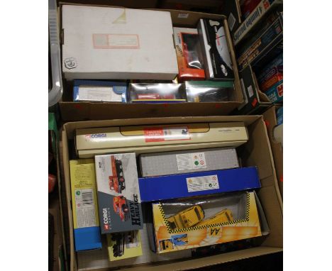 Two trays containing mixed modern issue diecast to include Corgi Classics, James Bond 007 collection and others