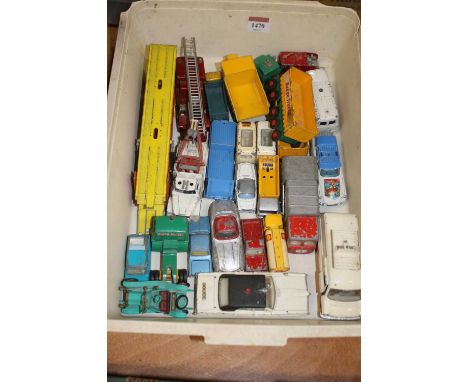 One tray containing a collection of mixed Corgi Toys, Matchbox and vintage playworn diecast 