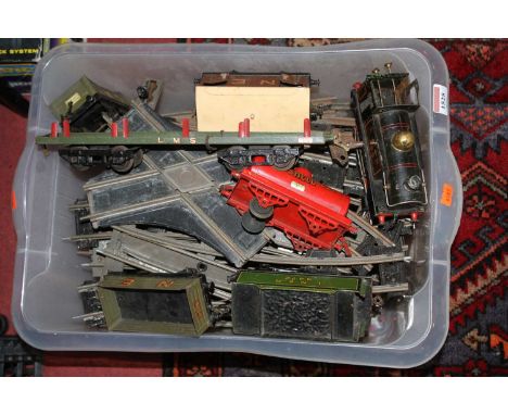 One tray containing a collection of mixed Hornby O gauge  model trains