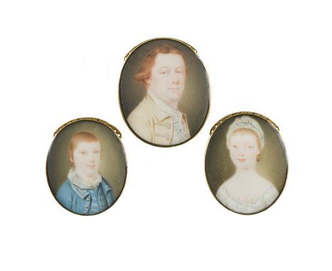 English School, circa 1760Portrait miniatures of Christopher Jeaffreson of Dullingham (c. 1734-89), and his son Christopher, 