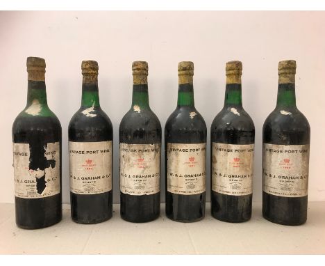 Graham's vintage port 1963,10 bottlesCondition report: levels: 1 mid shoulder, others top shoulder or better