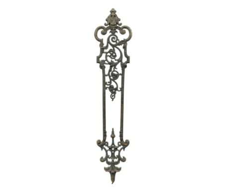 A large quantity of cast iron panels, 19th century,probably from a staircase or balcony, reputedly removed from a house in Pi