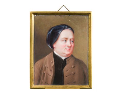 Henry Pierce Bone (British, 1779-1855) after Mason ChamberlinPortrait of Samuel Richardson (1689-1761) wearing a brown coat o