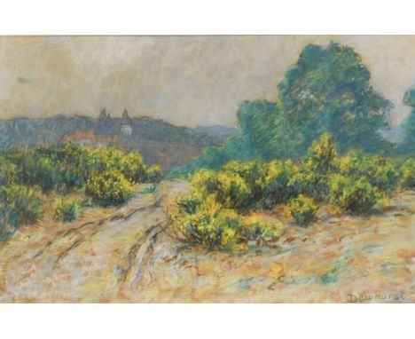 Wynford Dewhurst, RBA (British, 1864–1941)A Provençal landscape with a distant town signed or inscribed lower right 'Dewhurst