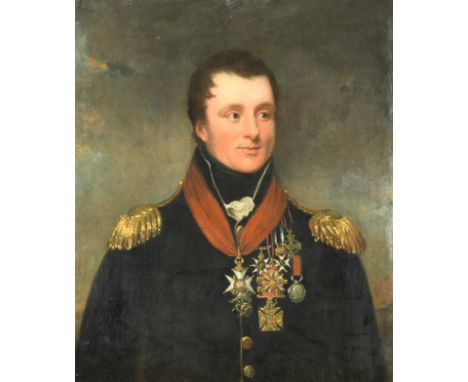 Circle of George Dawe, RA (British, 1781-1829)Portrait of Lt Col Sir Thomas Noel Hill, KCB, KTS (1784-1832) inscribed to the 