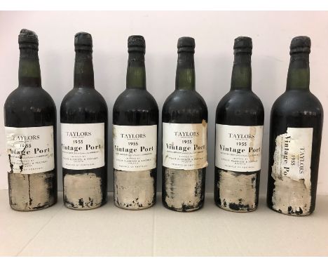 Taylor's vintage port 1955,6 bottlesCondition report: levels in neck