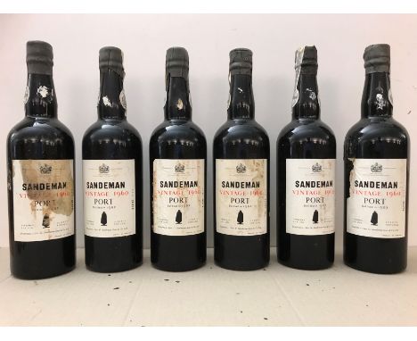 Sandeman's vintage port 1960,12 bottlesCondition report: levels: 1 mid shoulder; rest top shoulder or better