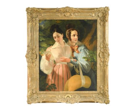 Claude-Marie Dubufe (French, 1790-1864)The Love Letter signed lower right 'Dubufe' oil on canvas laid on hardboard 99 x 80cmF