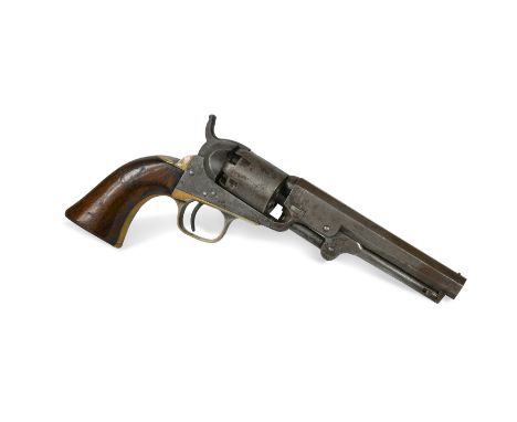 A Colt model 1849 pocket percussion 6-shot revolver,serial number 203144 to various parts, (1862), 12.5cm barrel with Hartfor