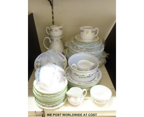 A collection of Royal Worcester dinnerware in the 'Fleuri' pattern