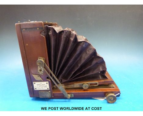 A mahogany plate camera 'The British' Manchester retailer J.T. Chapman