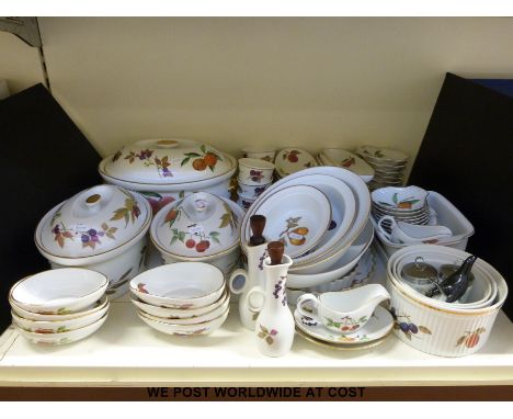A collection of Royal Worcester "Evesham" ware including tureens