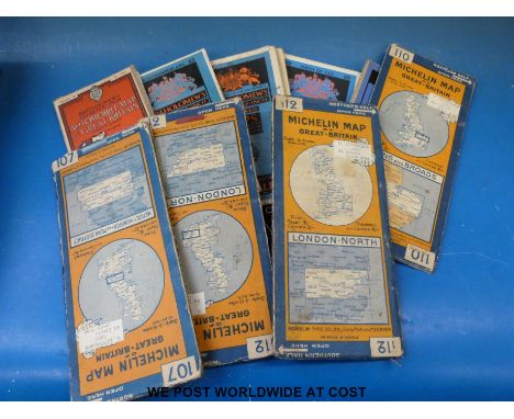 Three box files full of vintage maps including cloth-backed, Michelin, Ordnance Survey and two unopened geological puzzle map