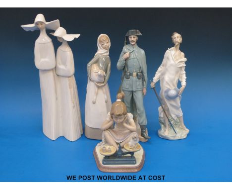 Five Lladro and Nao figures 