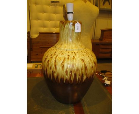 West German Pottery Lamp, 45cm h
