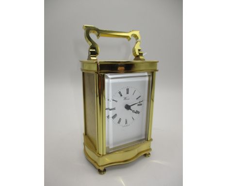 Weiss Brass and Bevelled Glass Carriage Clock