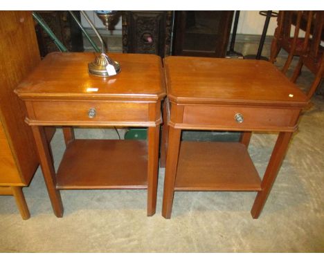 Pair of Mahogany Lamp /Bedside Tables, 56cm w, 47cm d, 71cm h