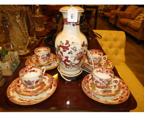 Victorian Chinoiserie 12 Piece Tea Set and a Table Lamp