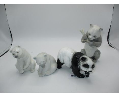 Two Lladro Polar Bears, Nao Panda and Another (4)