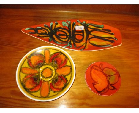 Three Poole Pottery Dishes