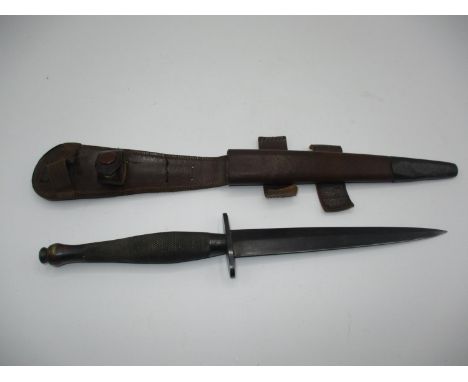 British Army Commando Dagger with Leather Scabbard