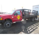 2000 Ford F550 Super Duty Stakebed Truck (VIN: 1FDAF56F3YEA23598)[Estimated Mileage: UNKNOWN - Needs