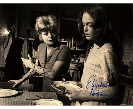 Shelley Winters (1920-2006) and Elizabeth Hartman (1943-1987), a dual signed 9.5x7.5 inch photo from the film, A Patch of Blu