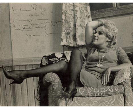 Tammy Grimes signed Vintage Black and White Photo 14x11 Inch. Was an American film and stage actress. Dedicated. Good conditi