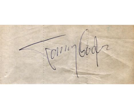 Tommy Cooper signed 6. 5x3 inch page. Certificate of. TV/Film, Entertainment autograph. Good condition. All autographs come w