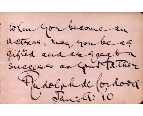 George Fawcett single page ALS dated Jan. 9. 1910. George Fawcett (August 25, 1860 - June 6, 1939) was an American stage and 