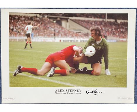 Football. Alex Stepney Signed 16 x 12 inch colour print. Signed in black ink. Good condition Est.