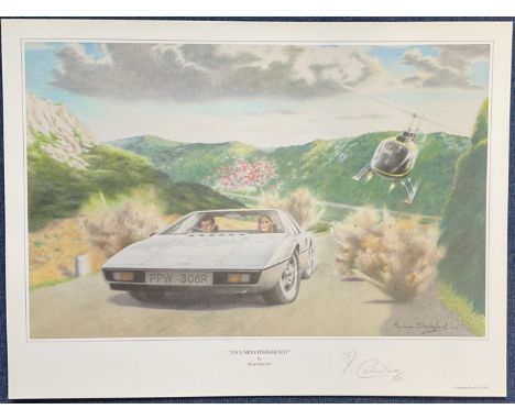 James Bond. Bond Girl Caroline Munro signed 25x20 limited edition print titled An Uninvited Guest by the artist Brian Sapsfor