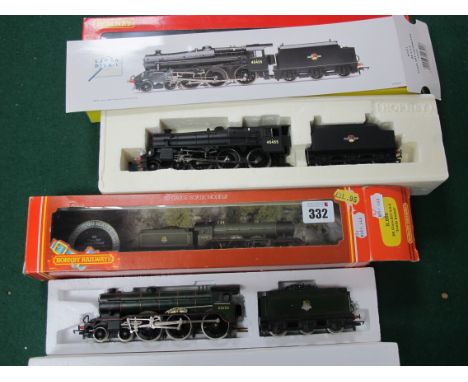 Two Hornby 'OO' Gauge/4mm Boxed 4-6-0 Steam Locomotives with Six Wheel Tenders, Ref No R2321 (China) Class 5MT BR black R/No 