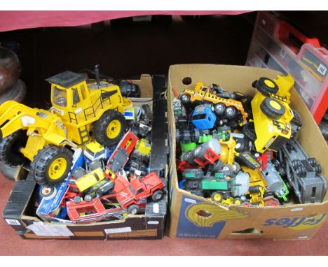 A Quantity of Diecast and Plastic Model Commercial Vehicles, Trucks, Farm and Plant Machinery, by Newray, HTI, Maisto, Britai