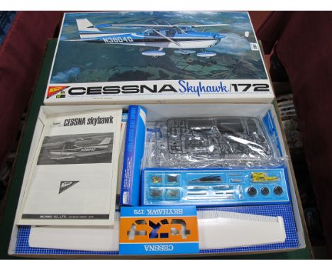 A Nichimo 1:20th Scale Kit No 5-2002-4500, all plastic assembly kit Cessna Skyhawk/172, unchecked for completeness of all par