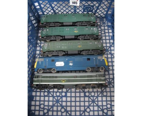Five 'OO' Gauge/4mm Bo-Bo Unboxed Diesel Locomotives, three Class 29 BR green R/No D611, (good), a Mainline Warship Class BR 