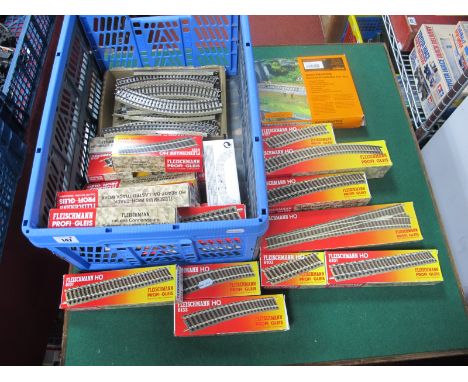 A Quantity of Boxed 'HO' Gauge Fleischmann Profi-Gleis Railway Track, Ref No's 6101 (9), 6102. 6103, 6107, 6116, 6120, 6125, 