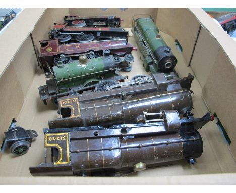 Five Hornby 'O' Gauge/7mm Tender Locomotives with Part Mechanisms for Spares of Repair, including a Basset Lowke 4-4-0. pre w