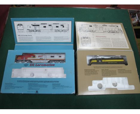 Two Proto 2000 'HO' Gauge Boxed U.S.A Outline Diesel Locomotives, a 'GP18  Seaboard; livery and a EMD E5 A unit, Santa Fe liv