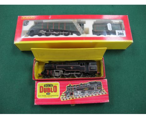 A Hornby Dublo 'OO' Gauge/4mm 2 Rail Class A4 Steam Locomotive with Eight Wheel Tender, BR green R/No 60030 fair u/t conditio