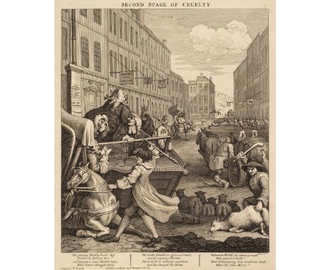 * Hogarth (1697-1764). The Four Stages of Cruelty (First Stage of Cruelty, Second Stage of Cruelty, Cruelty in Perfection &am