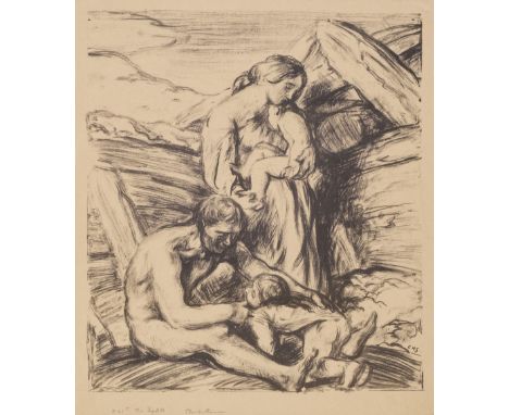 * Shannon (Charles Haselwood, 1863-1937). An Idyll, 1905, lithograph printed in blue-black on toned wove paper, signed in pen